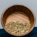 Wormwood (Artemisia Absinthium) dried herb in wooden bowl